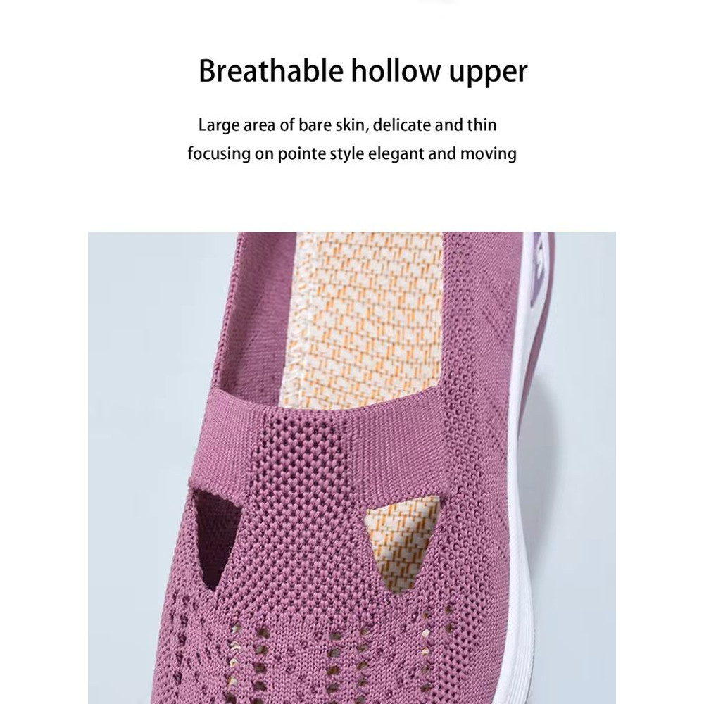 Womens Breathable Knit Sneakers Low Top Casual Shoes 4