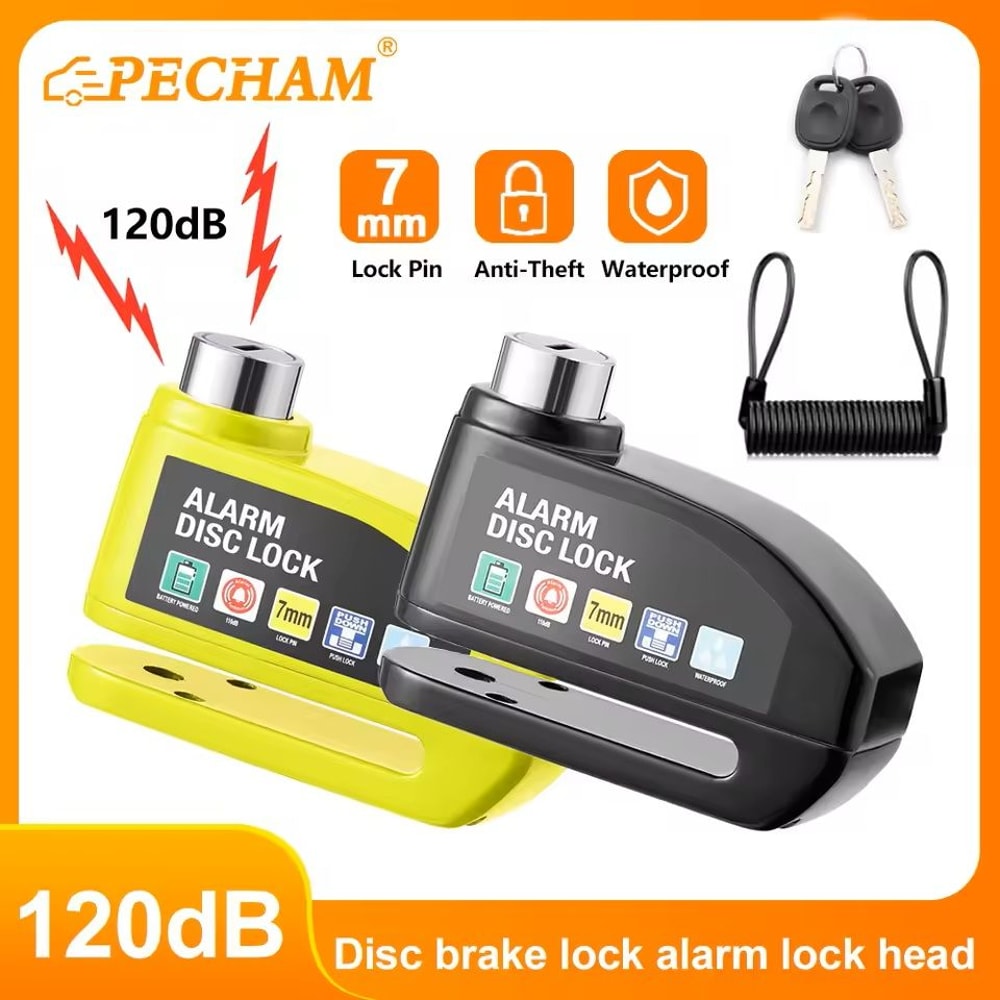 Motorcycle Alarm Disc Brake Lock Waterproof Anti Theft 0