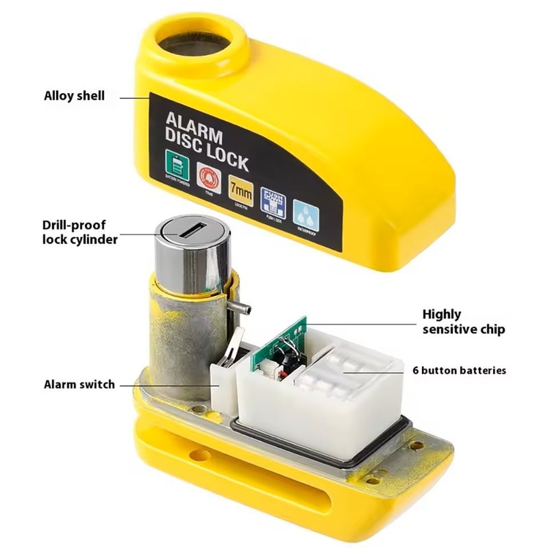 Motorcycle Alarm Disc Brake Lock Waterproof Anti Theft 4
