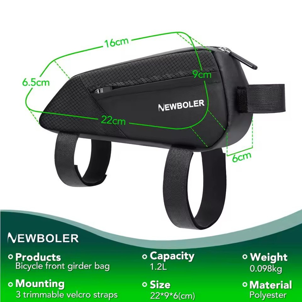 Waterproof Bike Frame Bag With Reflective Strips And Large Capacity 1