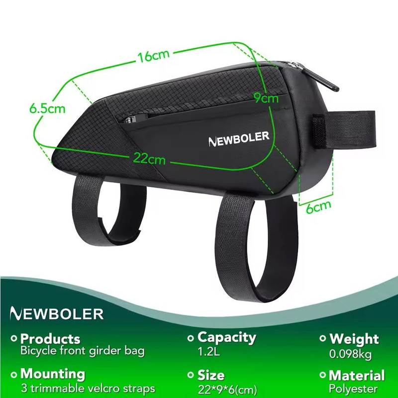 Waterproof Bike Frame Bag With Reflective Strips And Large Capacity 1