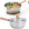Stainless Steel Saucepan With Wooden Handle And Pour Spouts 2
