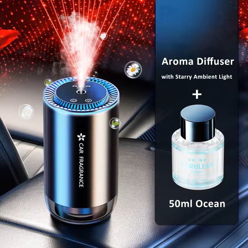Car Aroma Diffuser With LED Starry Light And 50ml Fragrance Bottle 9