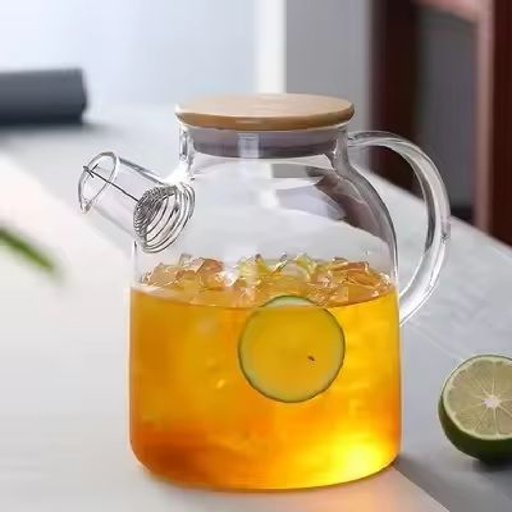 Large Transparent Glass Teapot 18L HeatResistant Flower Tea Kettle 7