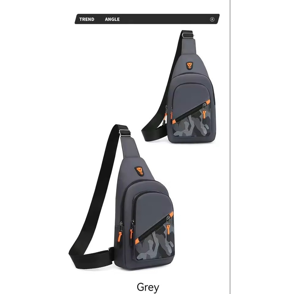 Mens Nylon Chest Bag Trendy Crossbody Shoulder Bag 8