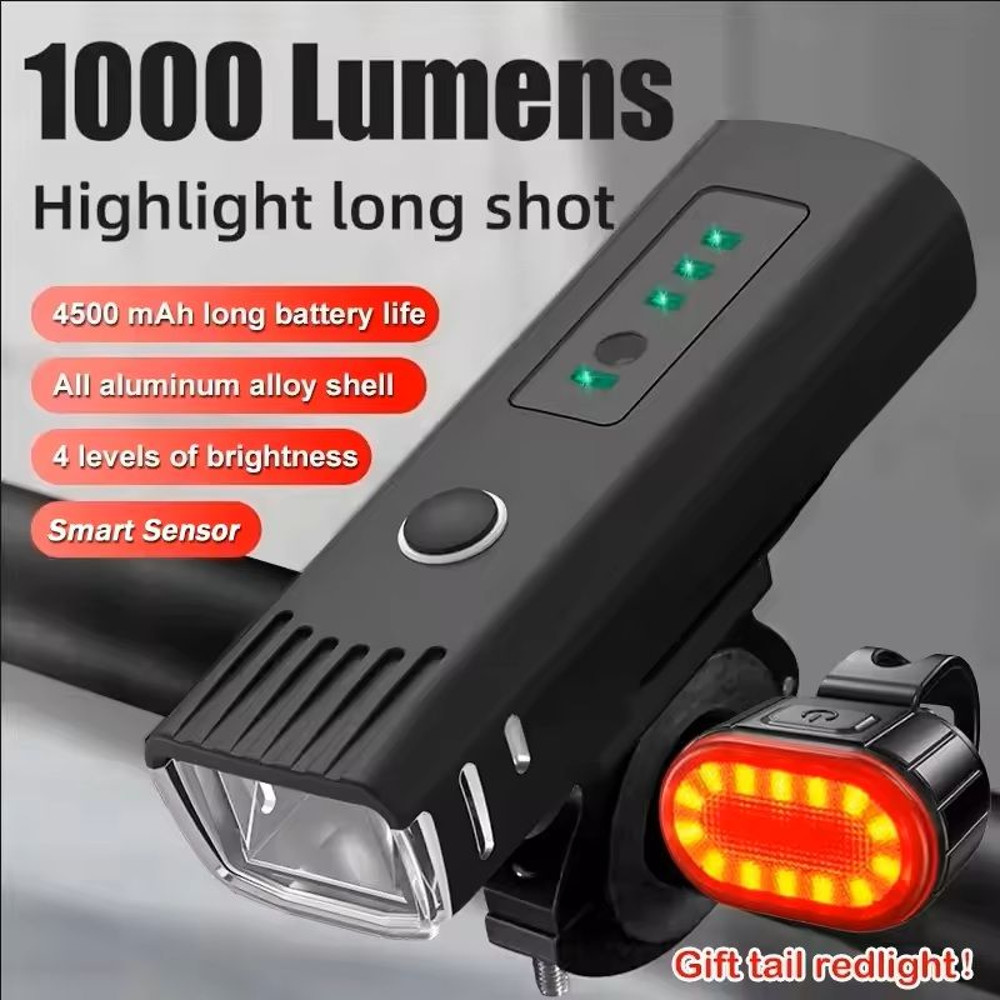 USB Rechargeable LED Bicycle Front And Rear Light Set 0