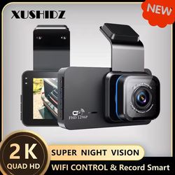 2k wifi dash cam dual channel dvr with night vision and parking monitor