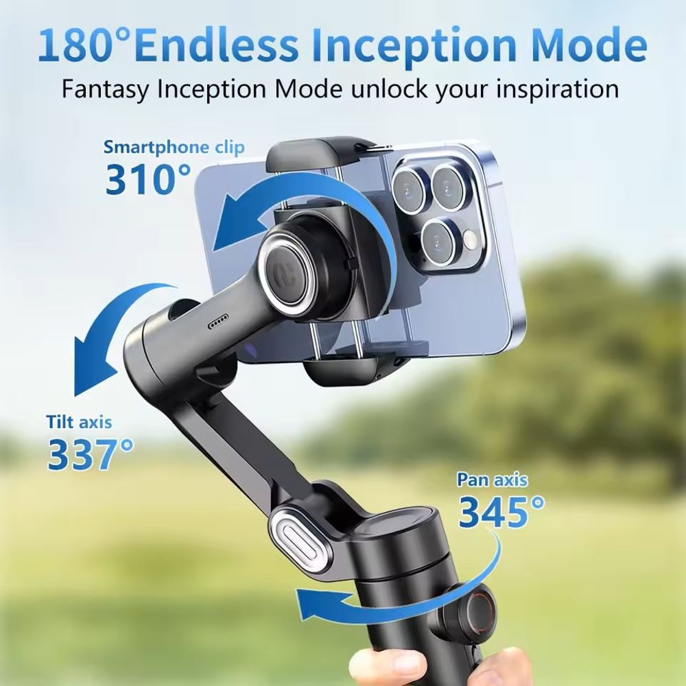 3Axis Smartphone Gimbal Stabilizer With Face Tracking And Fill Light 3