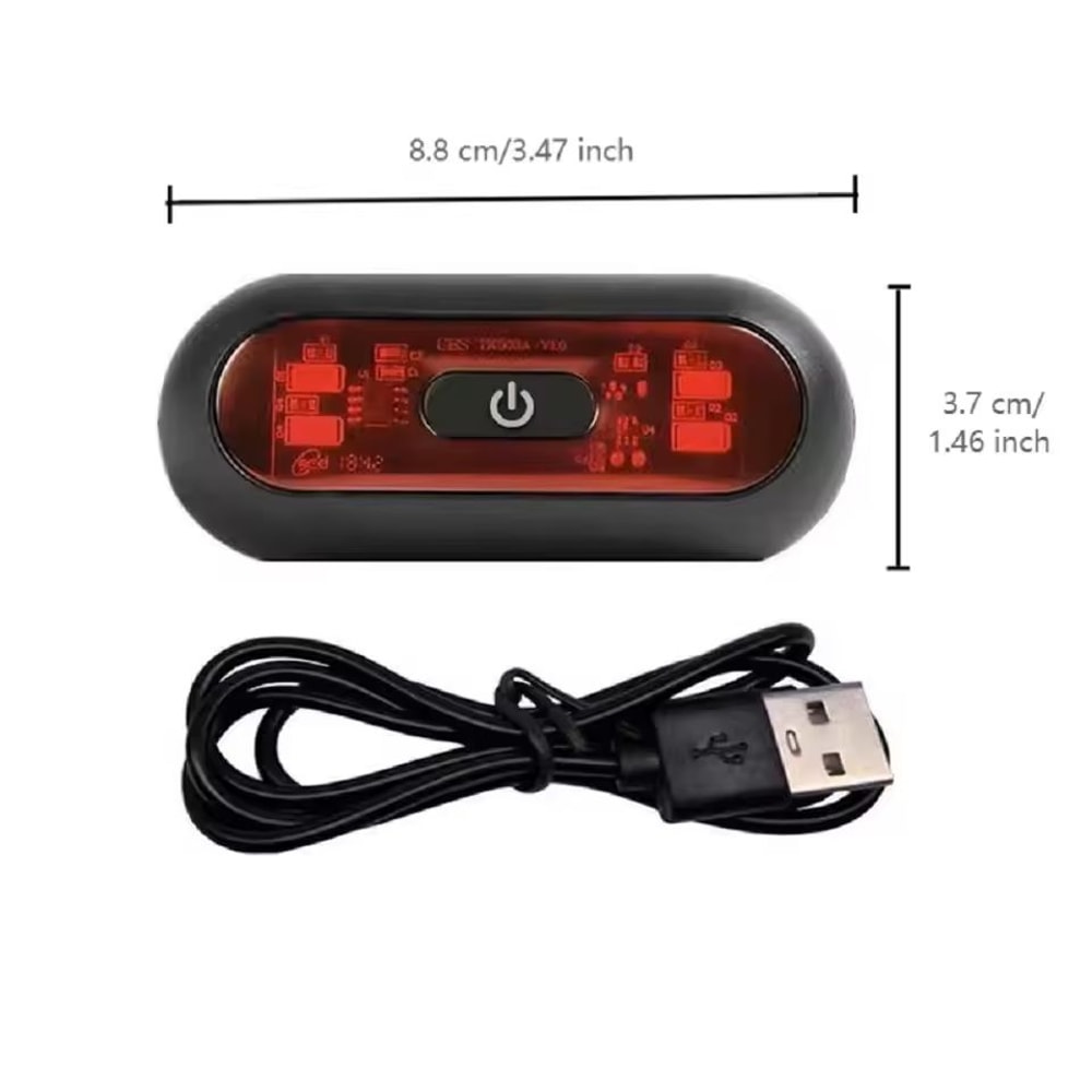 Rechargeable Helmet LED Taillight Waterproof Safety Signal Lamp 6