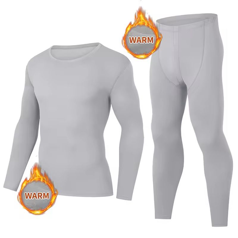 Mens Thermal Underwear Set Long Sleeve Top And Bottom 1