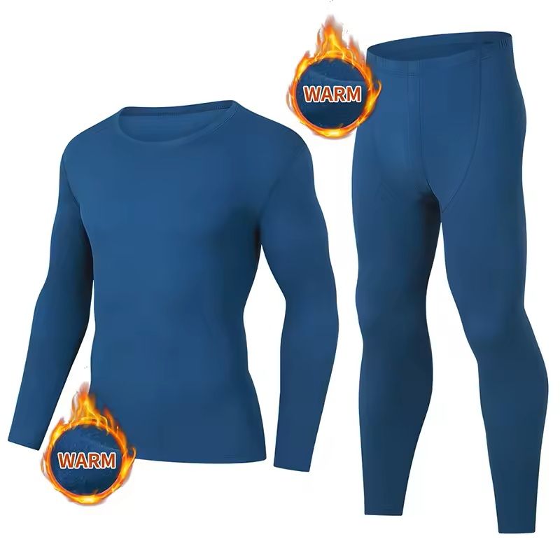 Mens Thermal Underwear Set Long Sleeve Top And Bottom 4