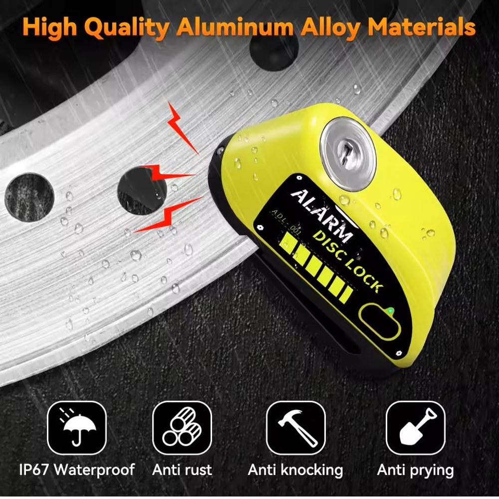Motorcycle Alarm Disc Brake Lock 120dB Anti Theft Padlock 3
