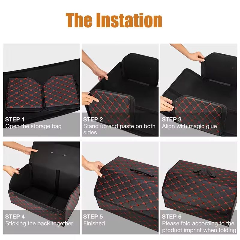 Leather Car Trunk Organizer Large Folding Storage Box 5