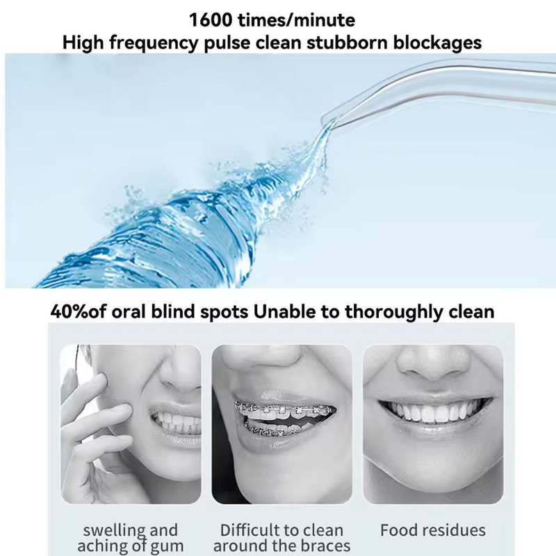 Rechargeable Oral Irrigator Water Flosser With 3 Cleaning Modes 2