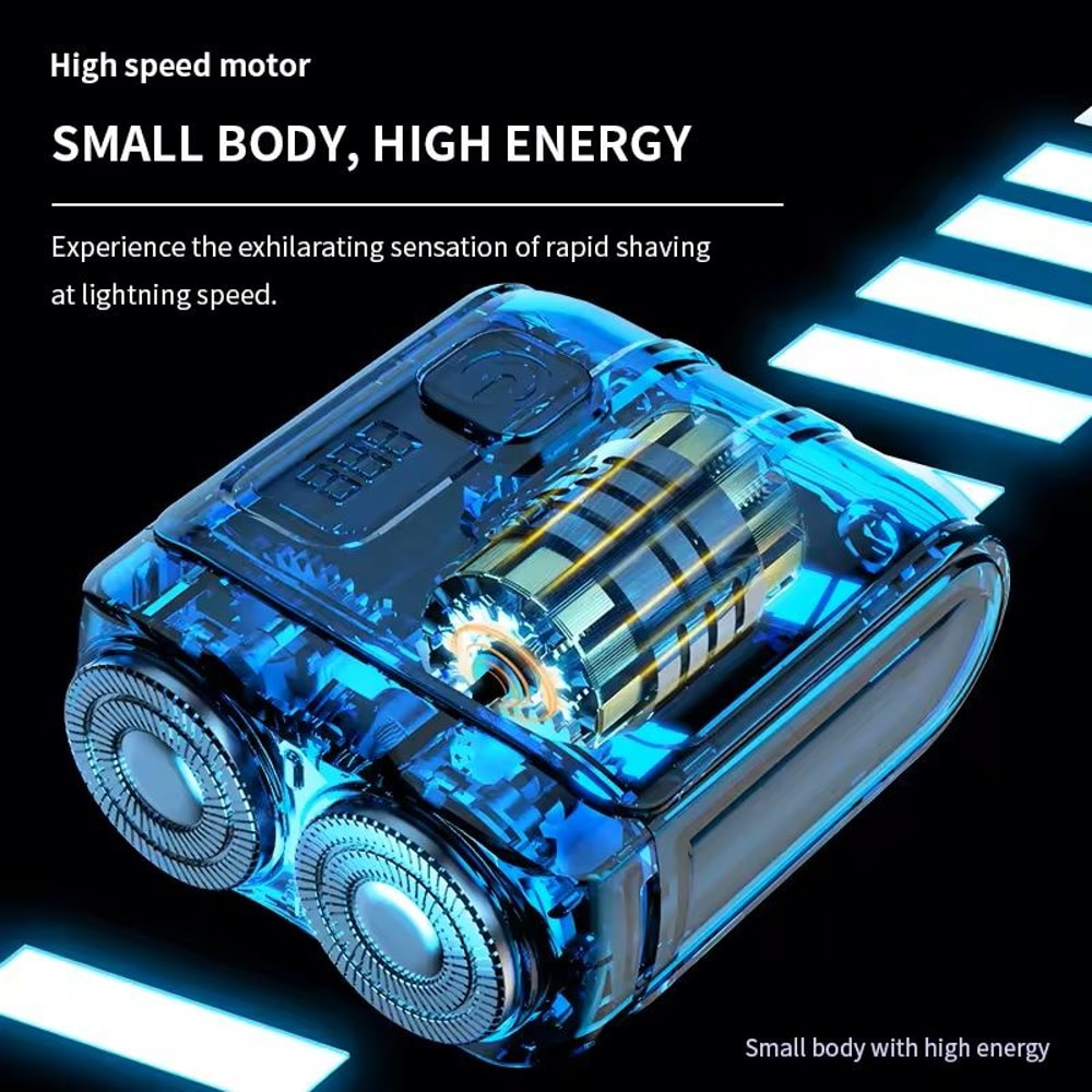 Mini Travel Electric Shaver Rechargeable Rotary Beard Trimmer 5