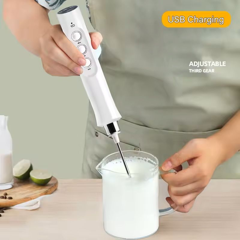 3 In 1 Rechargeable Milk Frother Handheld Coffee Foam Maker 1