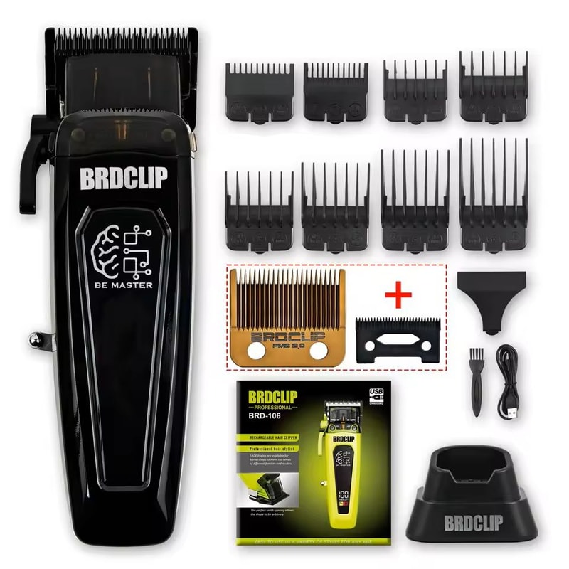 Professional Electric Hair Clipper With Adjustable DLC Blade And Base 10