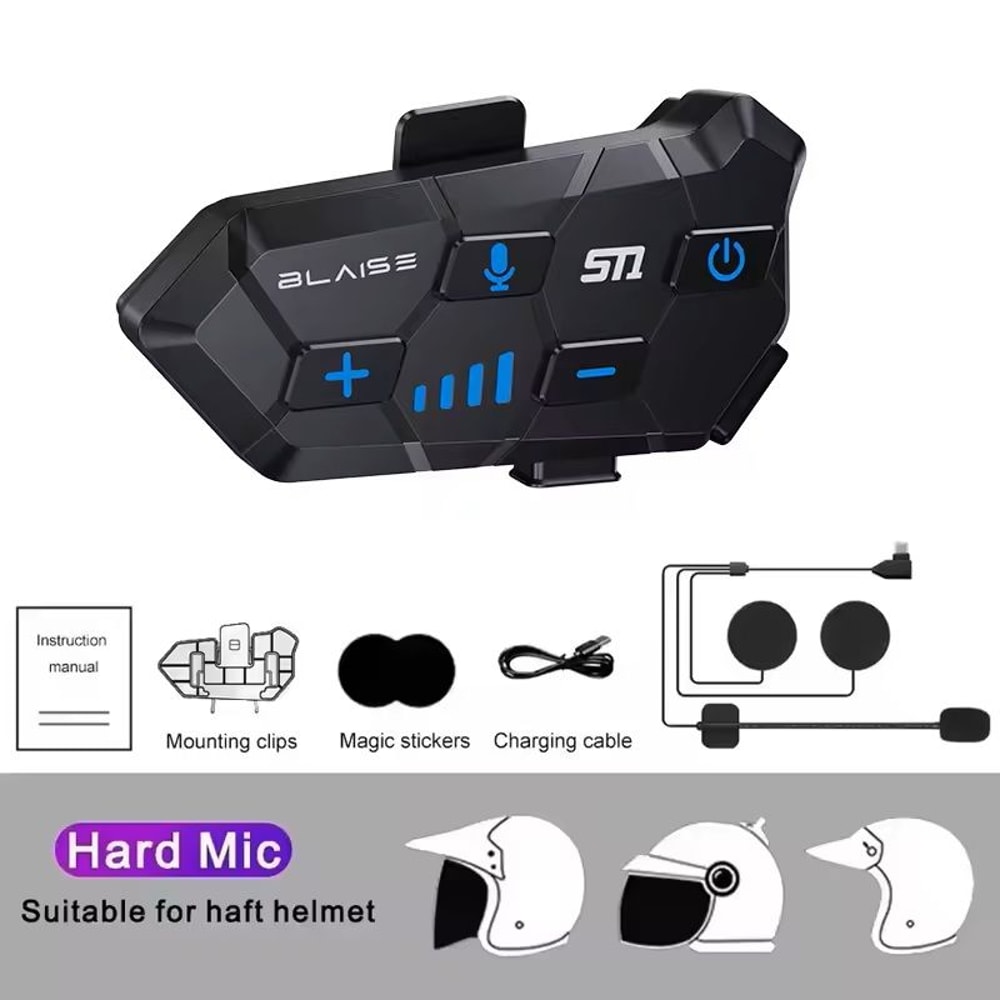 Motorcycle Helmet Bluetooth Headset Waterproof With Long Battery Life 9