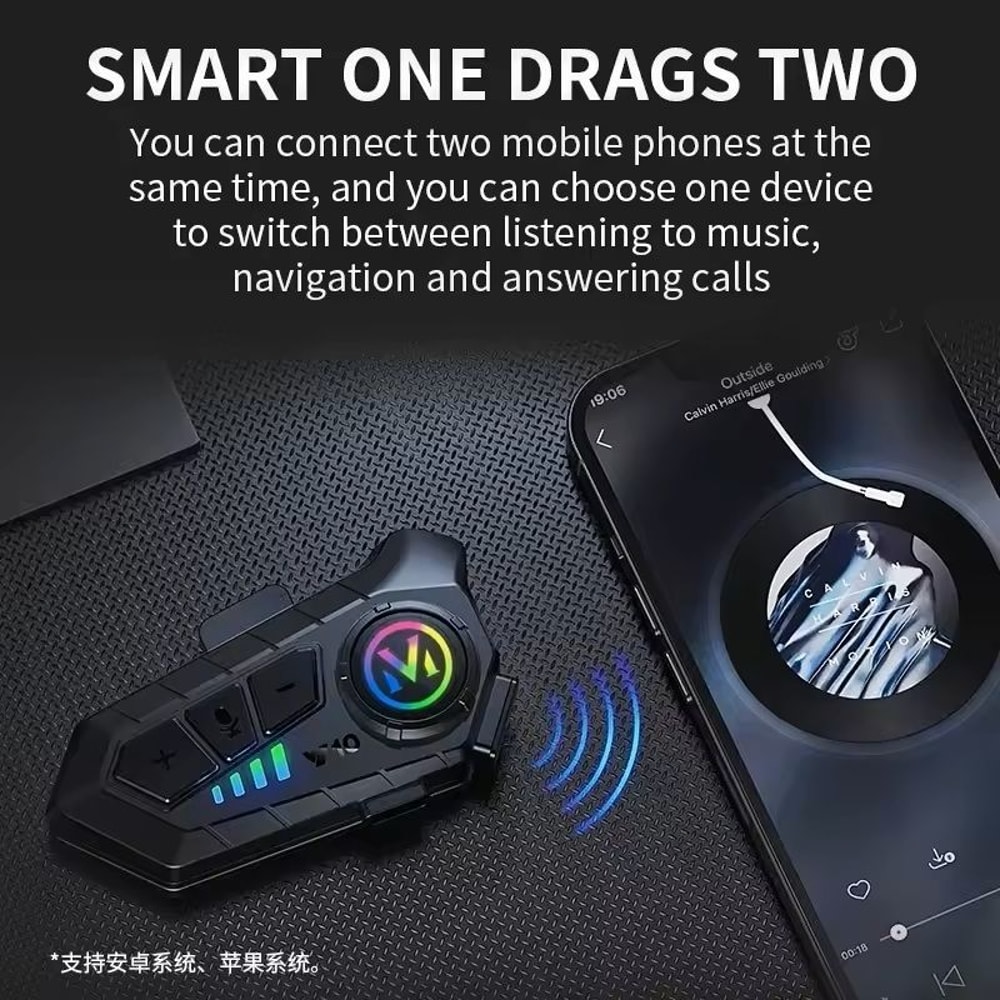 Motorcycle Helmet Bluetooth Headset Waterproof With Long Battery Life 2