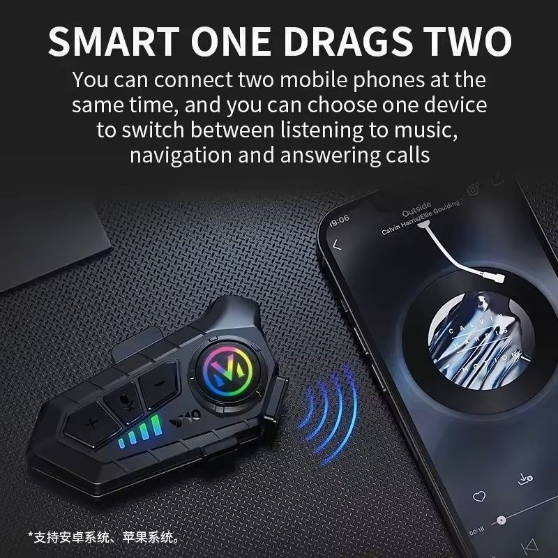 Motorcycle Helmet Bluetooth Headset Waterproof With Long Battery Life 2