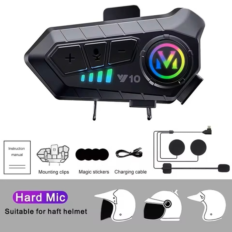 Motorcycle Helmet Bluetooth Headset Waterproof With Long Battery Life 6