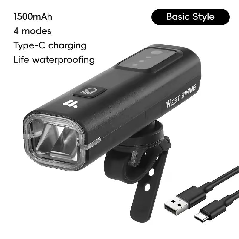 Intelligent Bike Headlight 400 Lumen Light Sensing Rechargeable 6