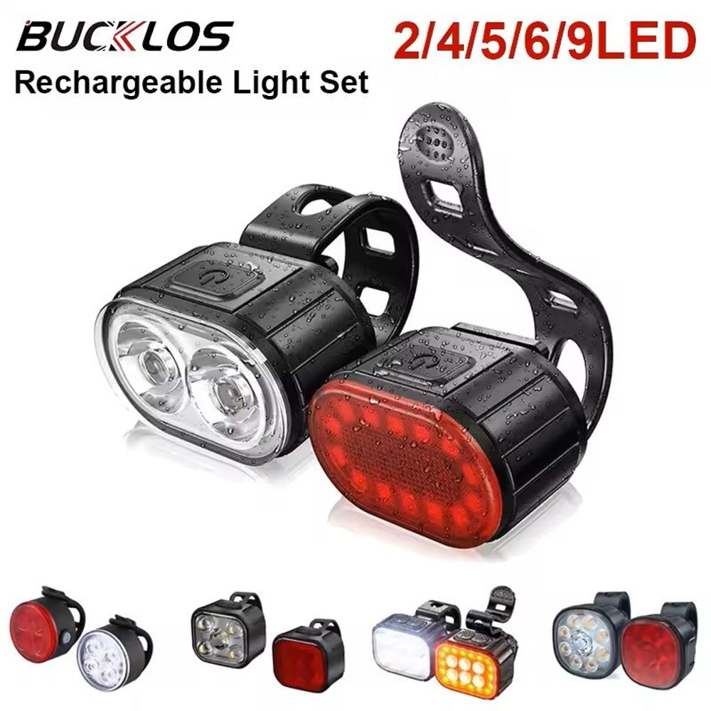 Bike Light Set USB Rechargeable Front And Rear LED Cycling Lights 0