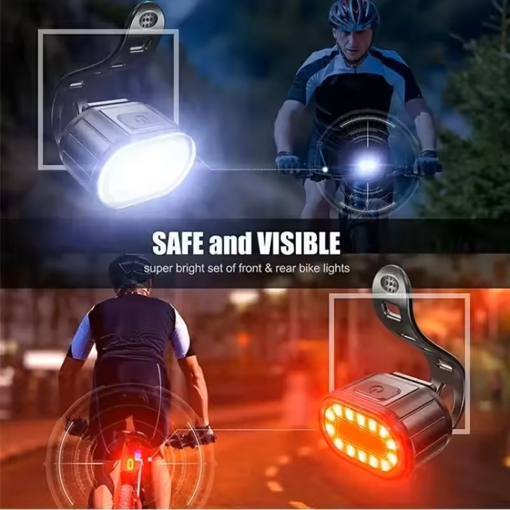 Bike Light Set USB Rechargeable Front And Rear LED Cycling Lights 1