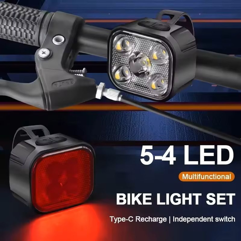 Bike Light Set USB Rechargeable Front And Rear LED Cycling Lights 3