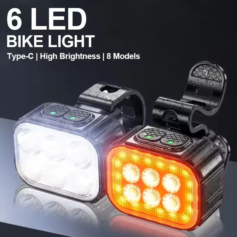 Bike Light Set USB Rechargeable Front And Rear LED Cycling Lights 4