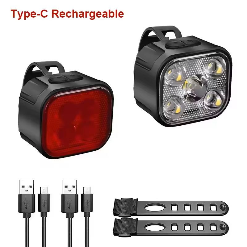 Bike Light Set USB Rechargeable Front And Rear LED Cycling Lights 8