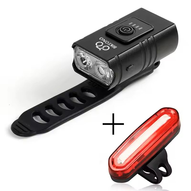 USB Rechargeable Bike Light Set Front LED Headlight And Taillight 8