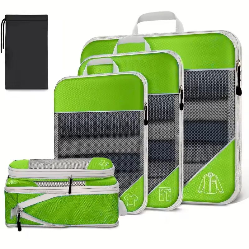 6 Piece Travel Packing Cubes Set With Shoe Bag And Mesh Windows 10