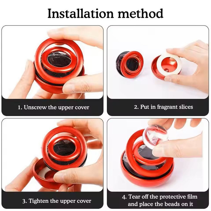 Solar Car Aromatherapy Crystal Ball Perfume Ornament 4