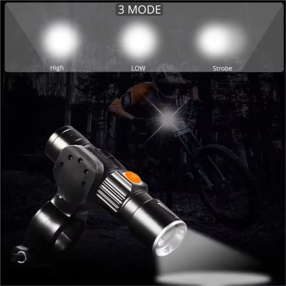 8000 Lumen Bike Light USB Rechargeable 3 In 1 Waterproof Headlight 1