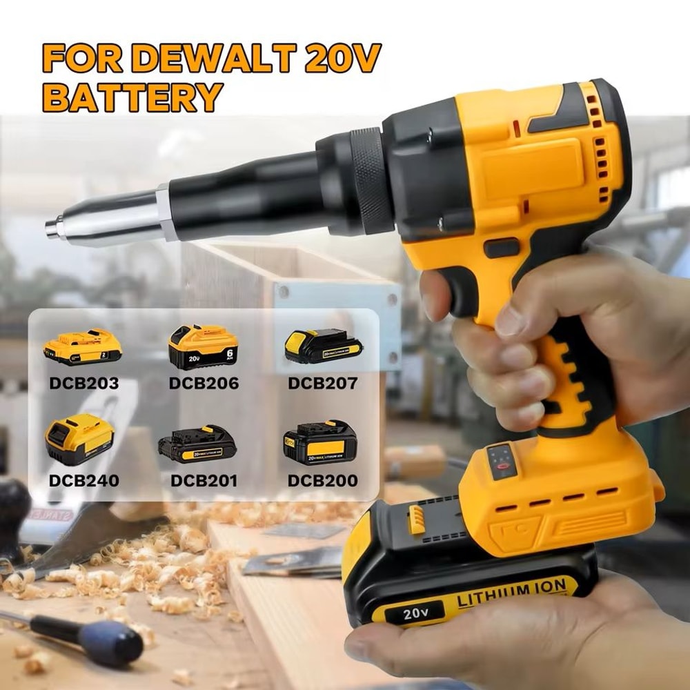 Cordless Rivet Gun Brushless Automatic Riveting Tool For Dewalt 20V 3