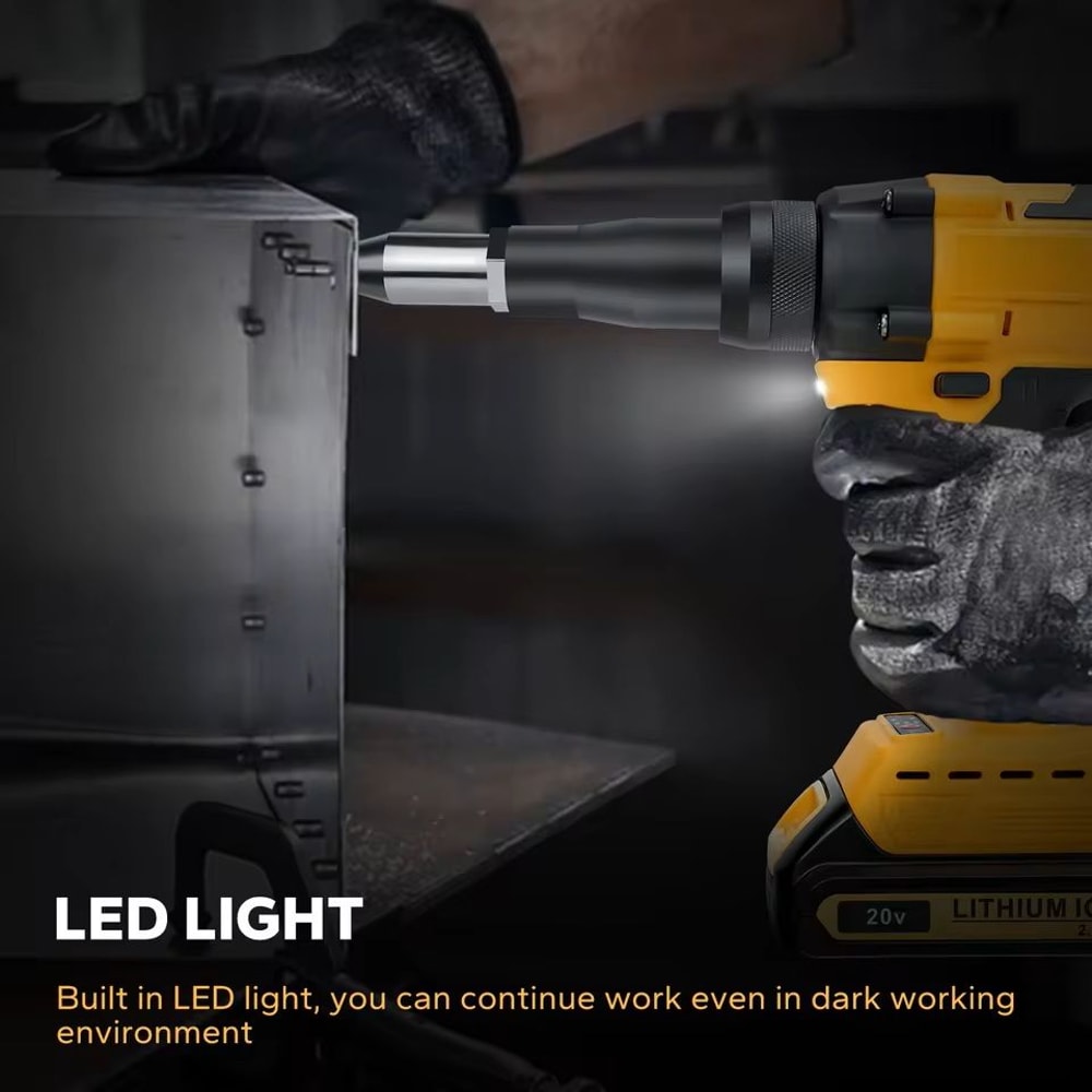 Cordless Rivet Gun Brushless Automatic Riveting Tool For Dewalt 20V 4