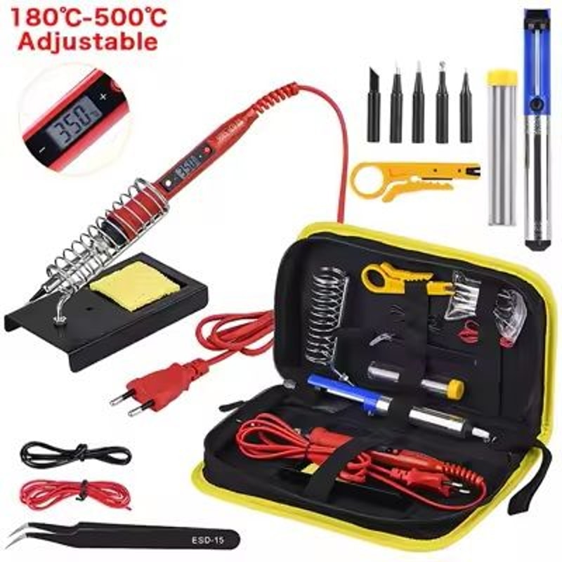 Adjustable Temperature Soldering Iron Kit With LCD Display 10