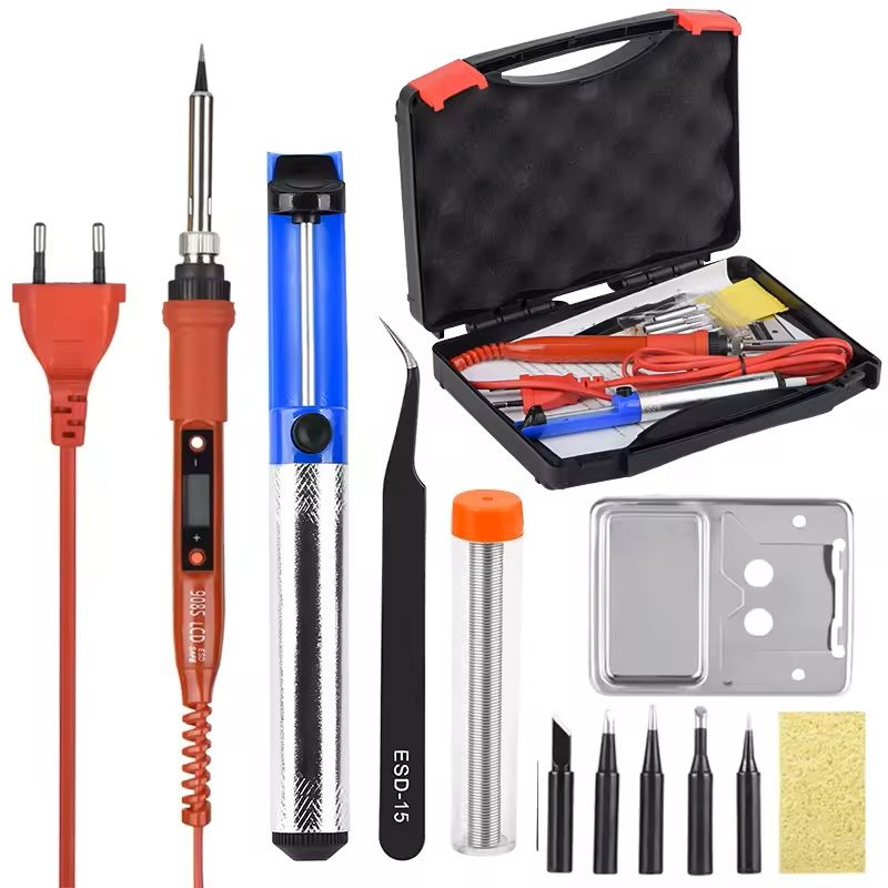 Adjustable Temperature Soldering Iron Kit With LCD Display 12