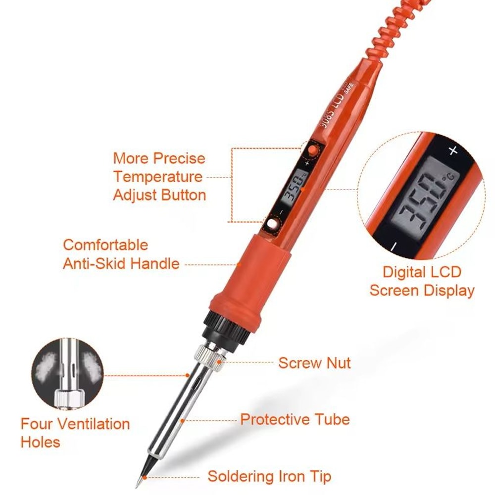 Adjustable Temperature Soldering Iron Kit With LCD Display 1