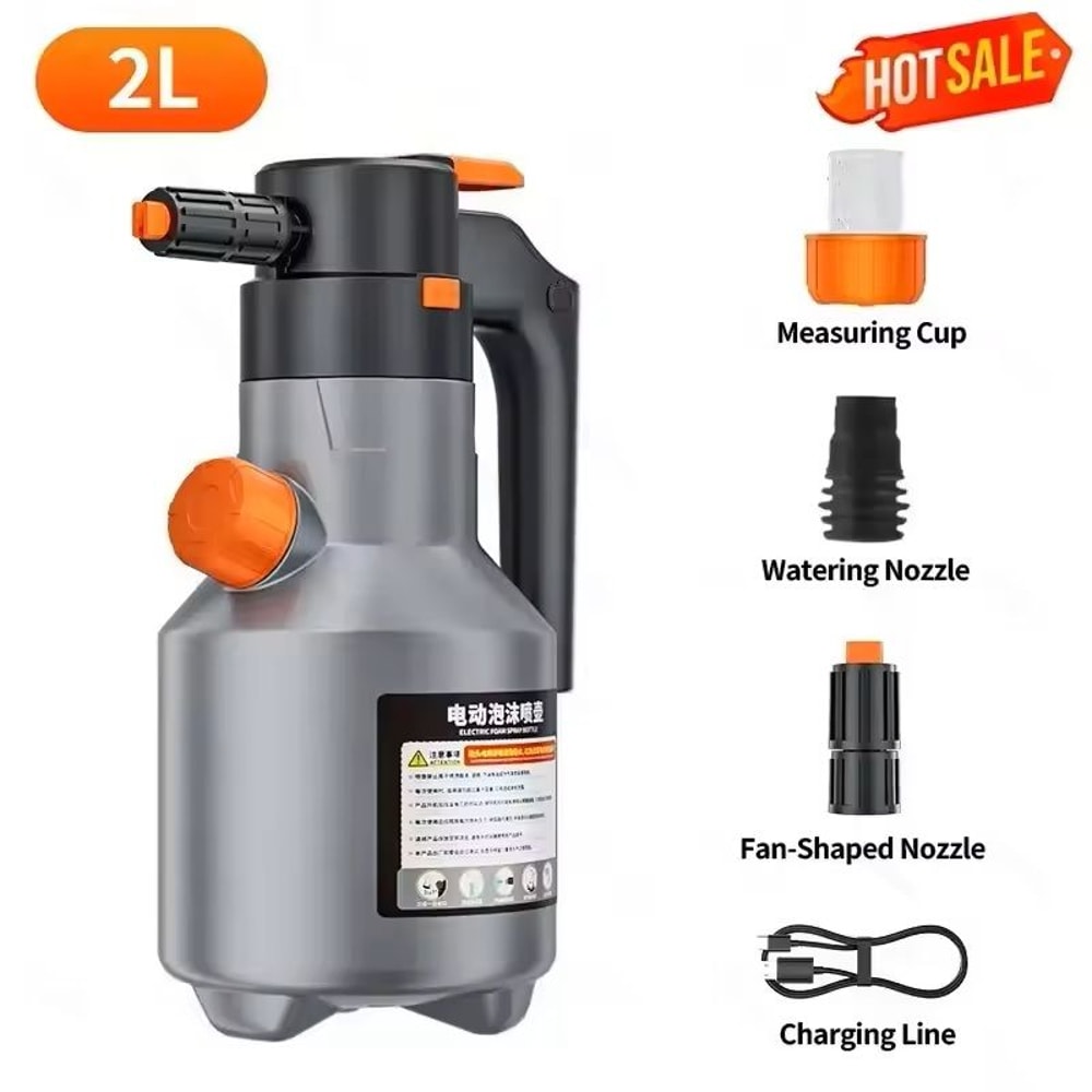 2L Electric Foam Sprayer Handheld Snow Foam Cannon For Car Wash 7