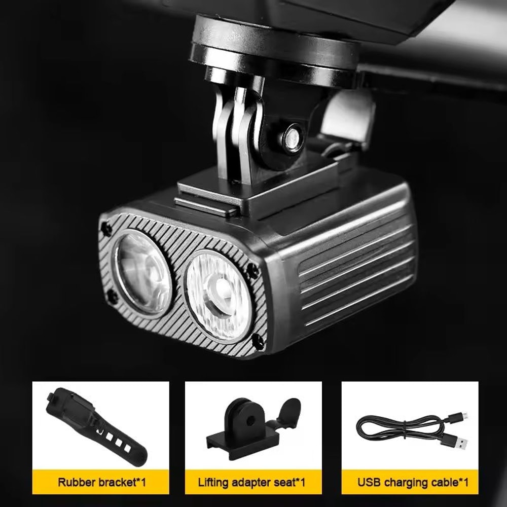 USB Rechargeable Bike Headlight Night Cycling Safety Front Lamp 0
