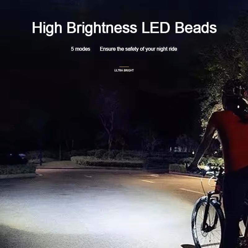 USB Rechargeable Bike Headlight Night Cycling Safety Front Lamp 5