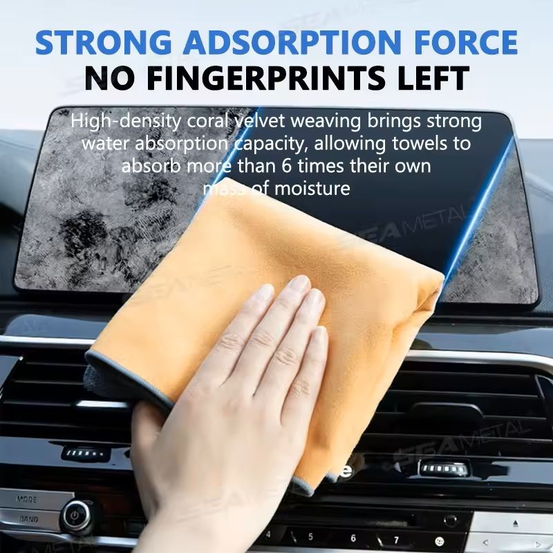 500GSM DoubleSided Car Cleaning Towel Coral Velvet Drying Cloth 4