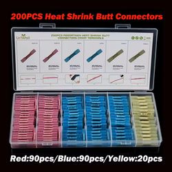 200 piece heat shrink wire connectors waterproof solder crimp terminals