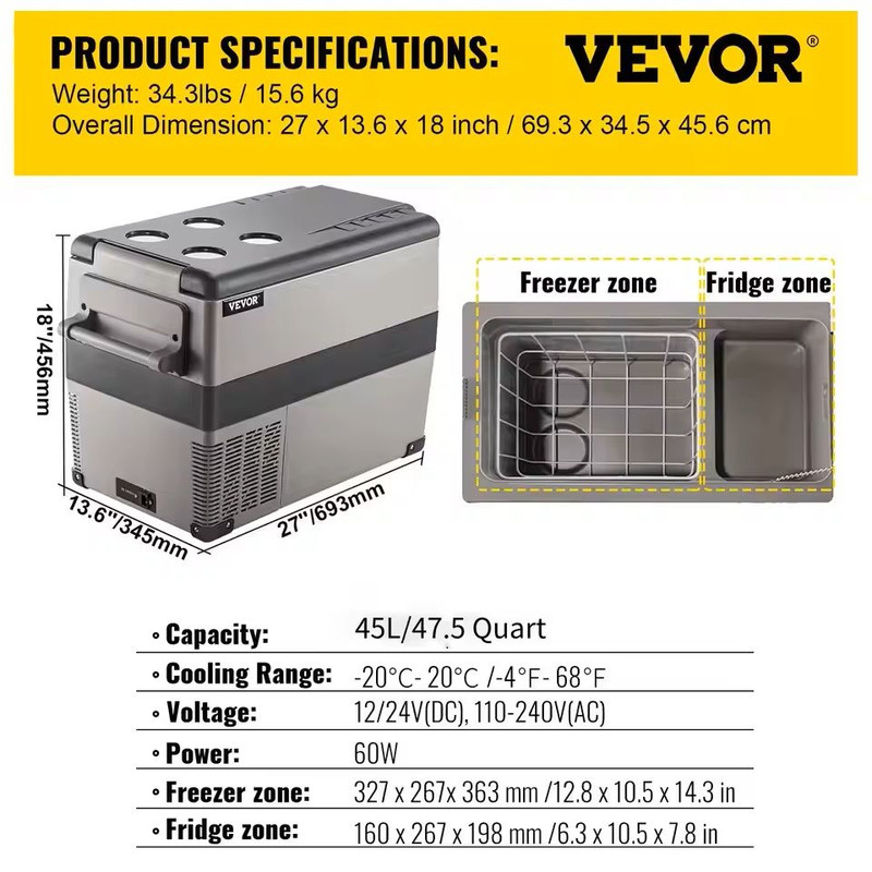 Portable Car Refrigerator Freezer Compressor Cooler For Camping 6