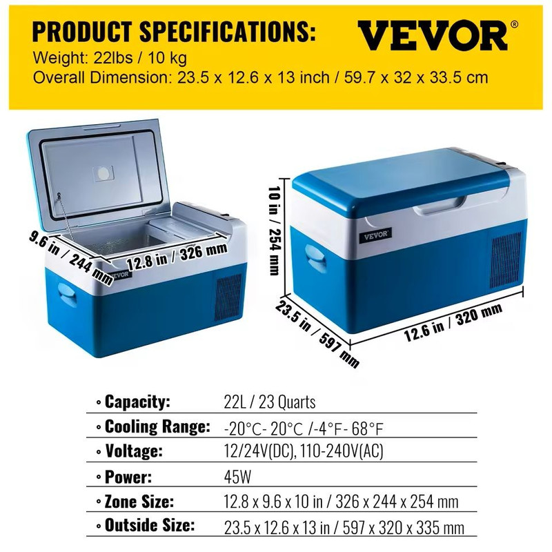 Portable Car Refrigerator Freezer Compressor Cooler For Camping 8