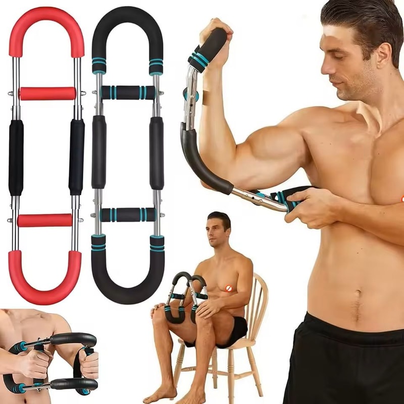 Adjustable Arm Exerciser Bar With Foam Handle And Chest Expander 2