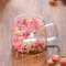 200ml Double Wall Glass Cup With Floral Design And Handle 9