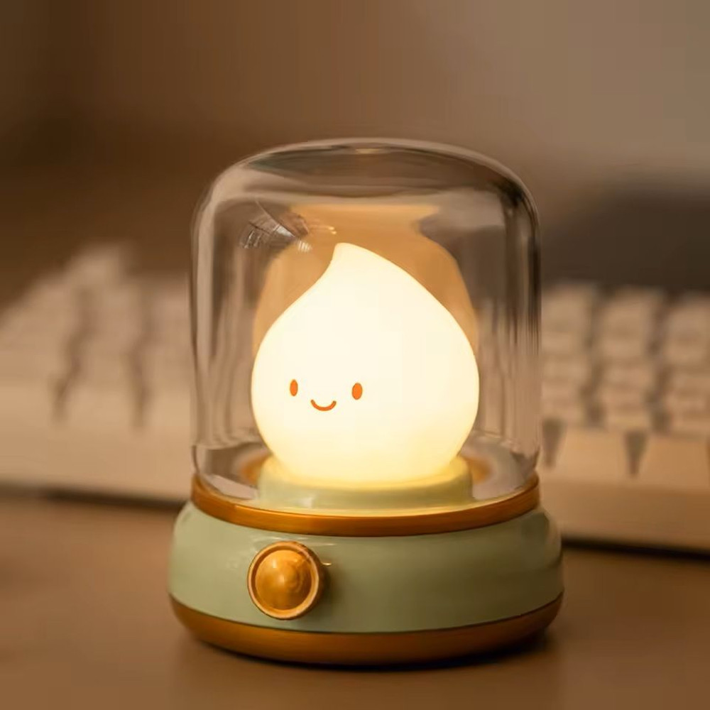 Kerosene Style LED Night Light USB Rechargeable Flameless Table Lamp 0